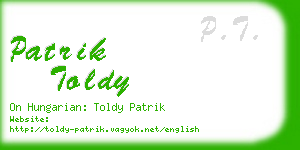 patrik toldy business card